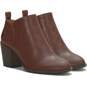Lucky Brand Branndi Heeled Leather Ankle Booties / Boots - Size 8.5